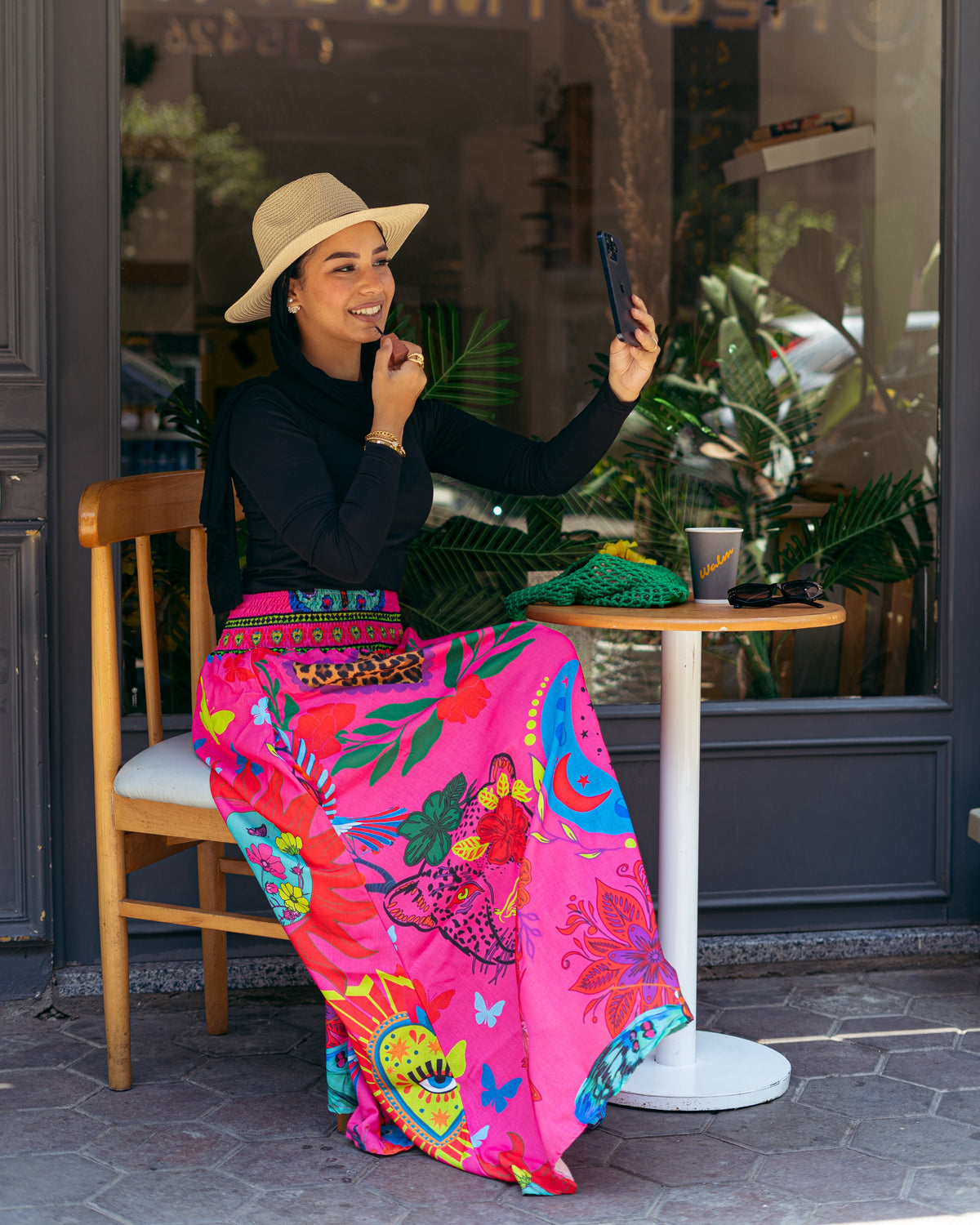 Aida Skirt in Hot Pink