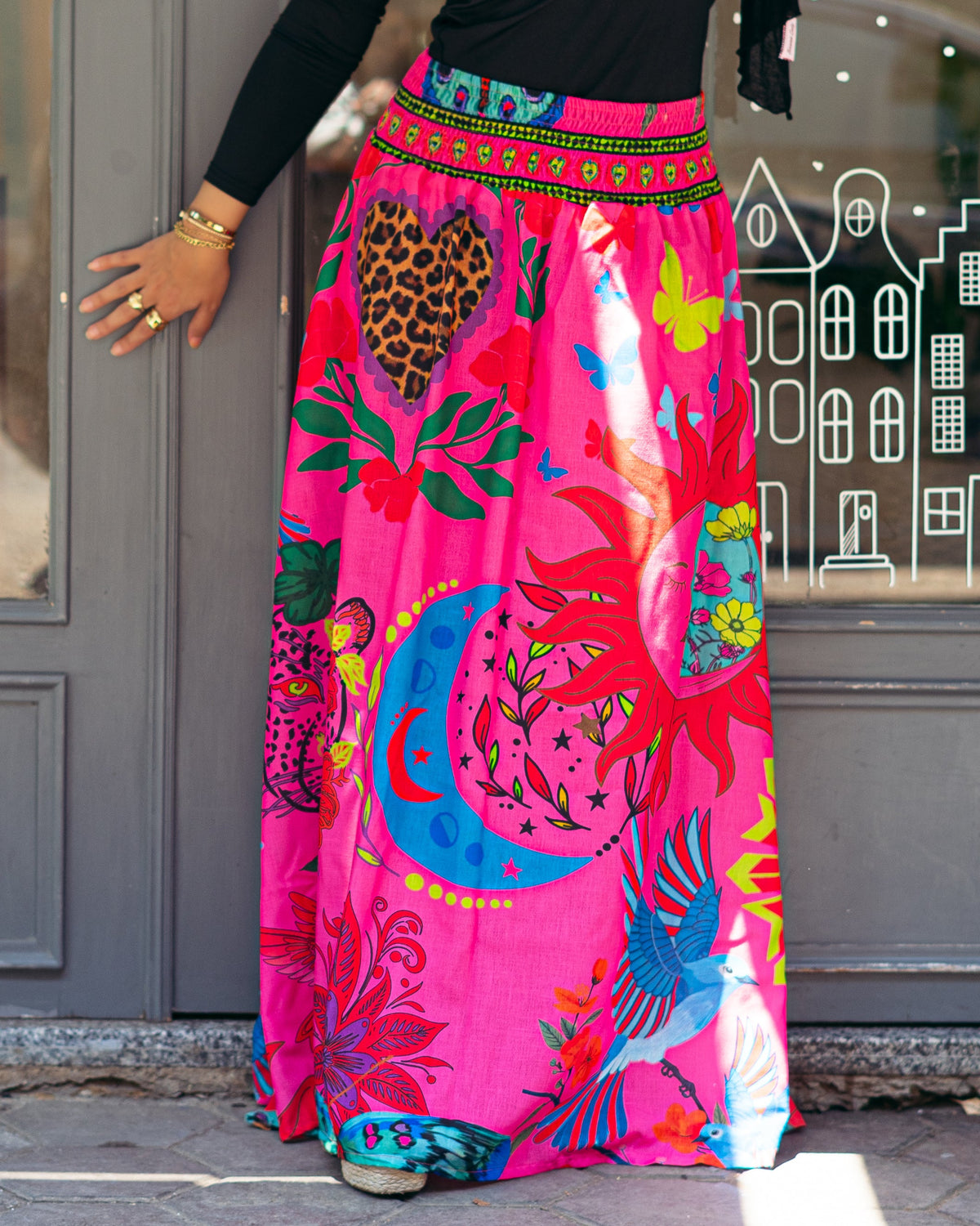 Aida Skirt in Hot Pink