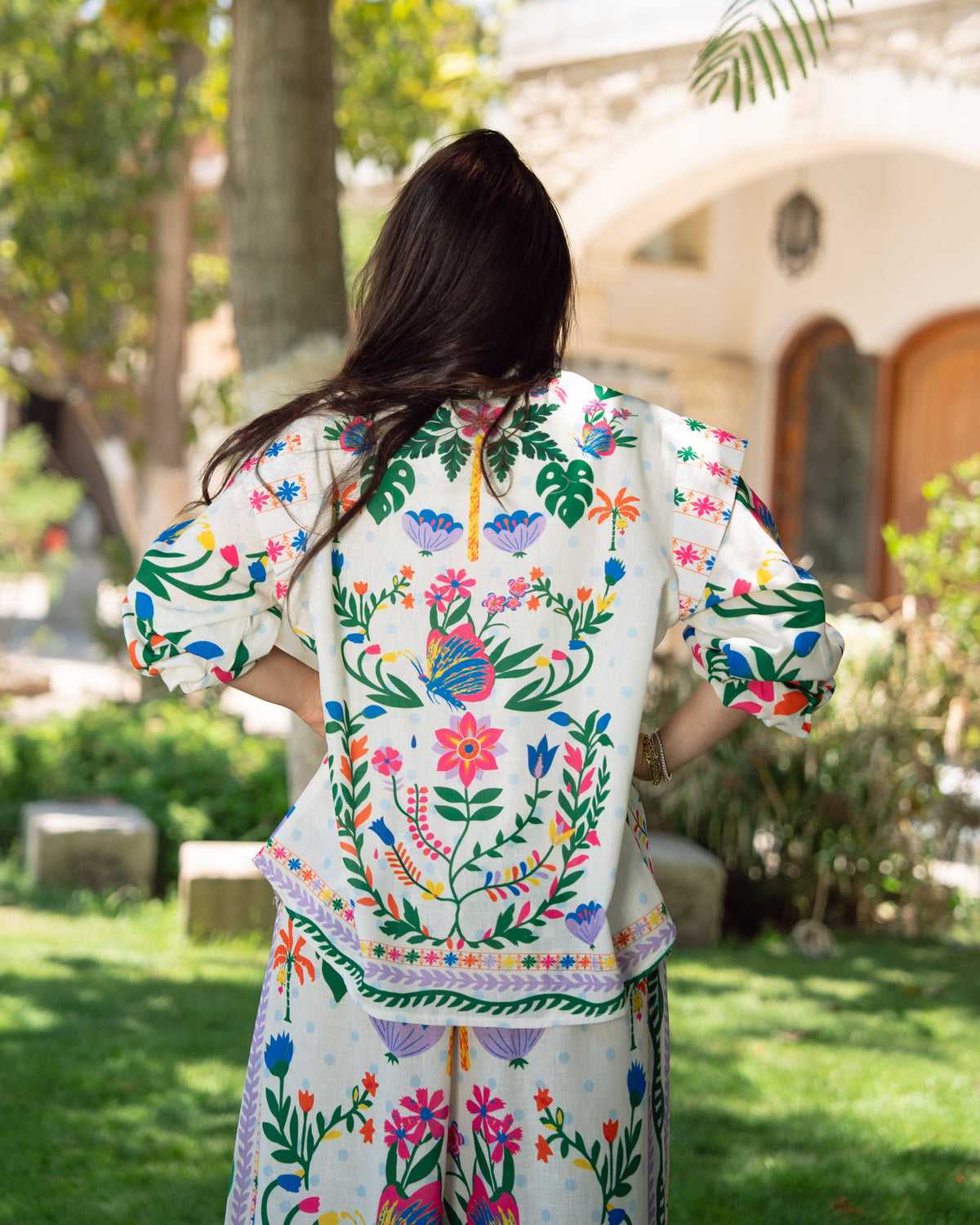 Palms and Flowers - Offwhite