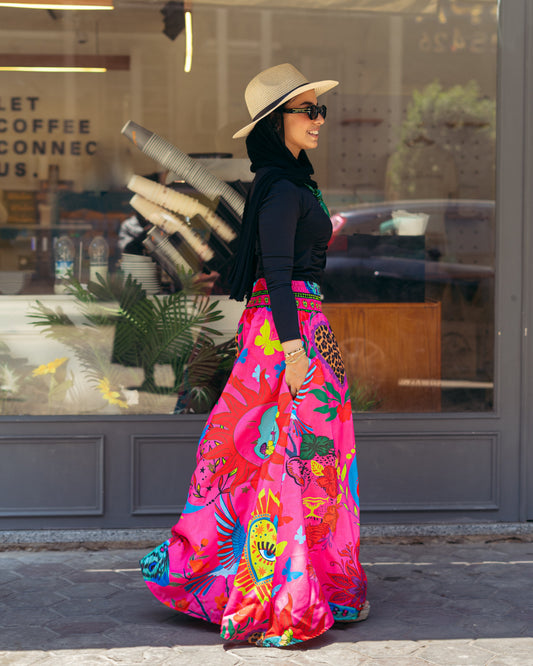 Aida Skirt in Hot Pink